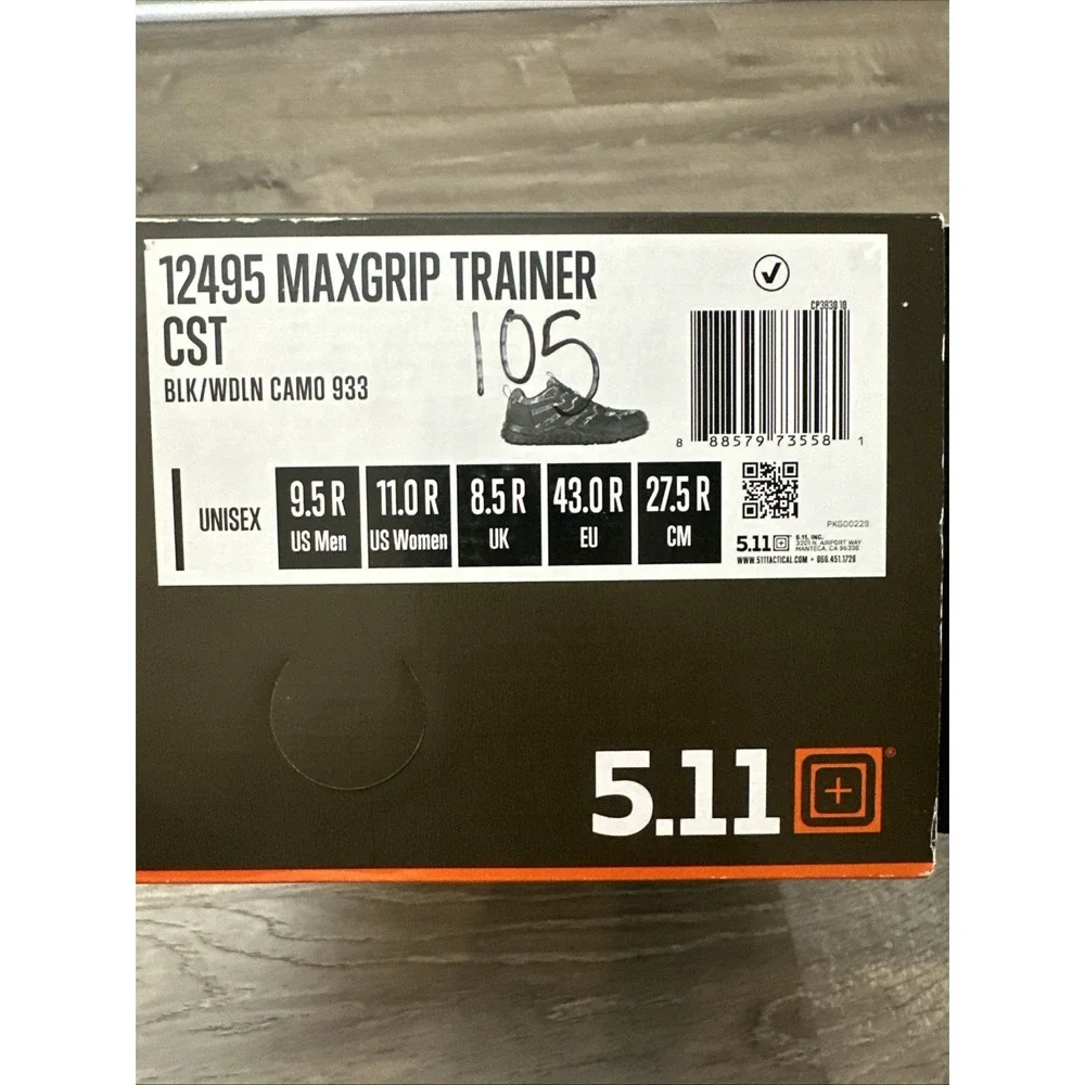 5.11 Men's 9.5 Max grip Trainer Camo Hard Toe
